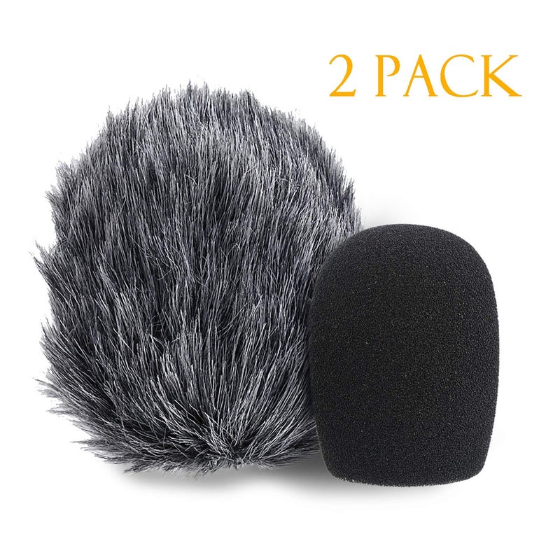 SUNMON Furry Windscreen Muff, Mic Pop Filter/Foam Wind Cover fits Rode VideoMicro Videomic Me-L Shotgun Microphone (2 PACK) - Image 2